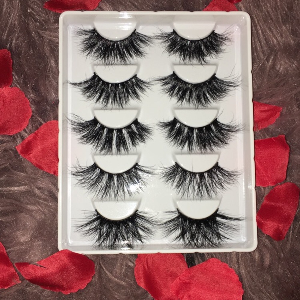 5 pairs of 25mm 5d mink lashes